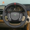 MEWANT Funda para volante de coche de cuero negro cosida a mano para Land Rover Range Rover 2003-2012
