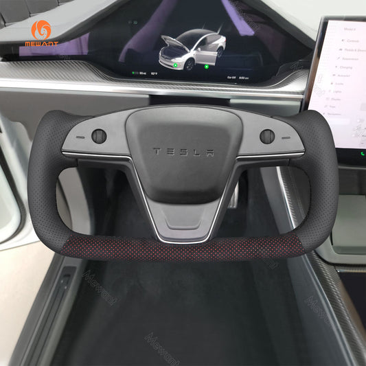 MEWANT Alcantara Car Steering Wheel Cover for Tesla Model S / Model X
