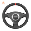 MEWANT Black Leather Suede Car Steering Wheel Cover for Audi A4 2002 / Audi TT 2002