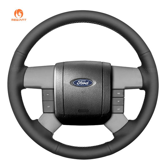 MEWAN Genuine Leather Car Steering Wheel Cove for Ford F150 F250 F350 2004-2008