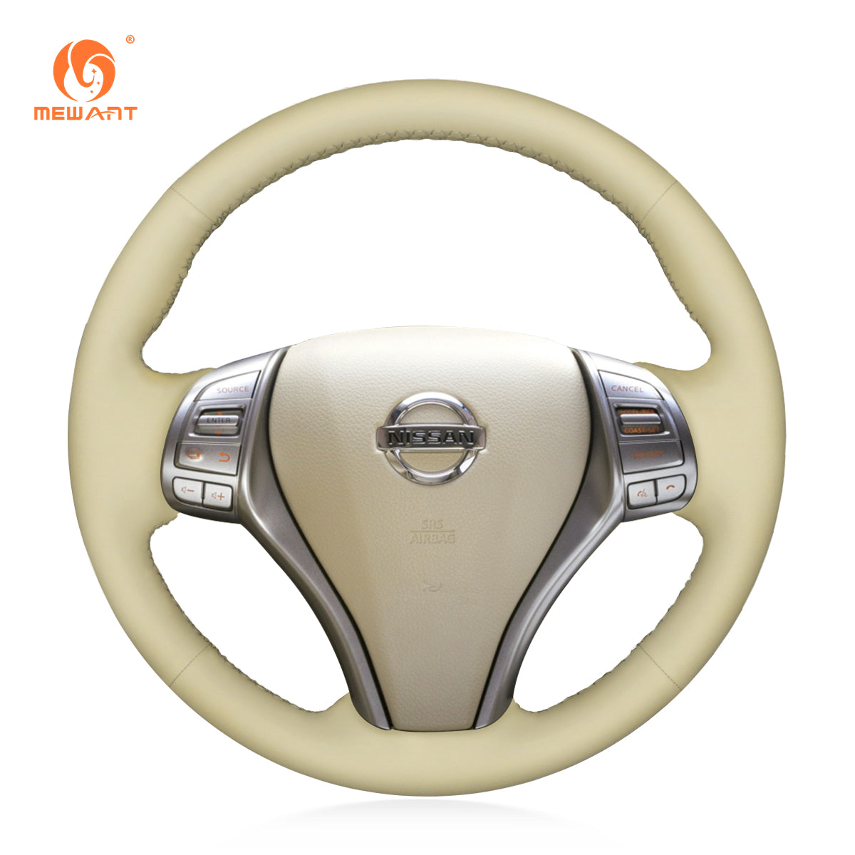 Car Steering Wheel Cover for Nissan Qashqai 2014-2017 / X-Trail 2014-2017 / Teana 2014-2015 / Altima 2013-2018 / Sentra 2014-2017 / Tiida 2015 / Navara 2016-2020 / Pulsar 2014-2019 / Rogue 2014-2016 / Nissan Navara D23 2015-2020