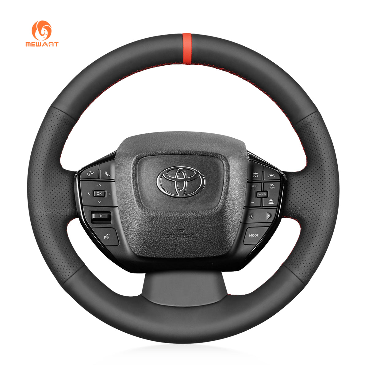 MEWANT Housse de volant de voiture en cuir pour Toyota Prius / BZ4X