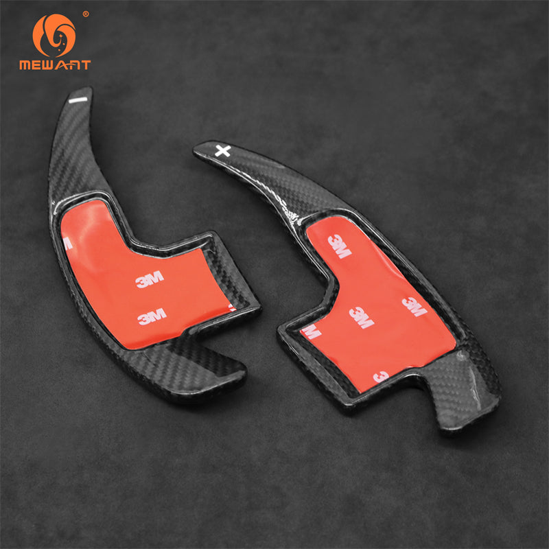 Mewant Aluminum Alloy Carbon Fiber Steering Wheel Shift Paddle for 2015+ Ford Mustang models