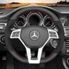 MEWANT Black Carbon Fiber Suede Leather Car Steering Wheel Cover for Mercedes Benz AMG C63 W204 AMG CLA 45 CLS 63 AMG C218 S-Model C218 W212