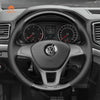 MEWANT Hand Stitch Car Steering Wheel Cover for Volkswagen VW Amarok T6 California Caravelle Kombi Multivan Transporter