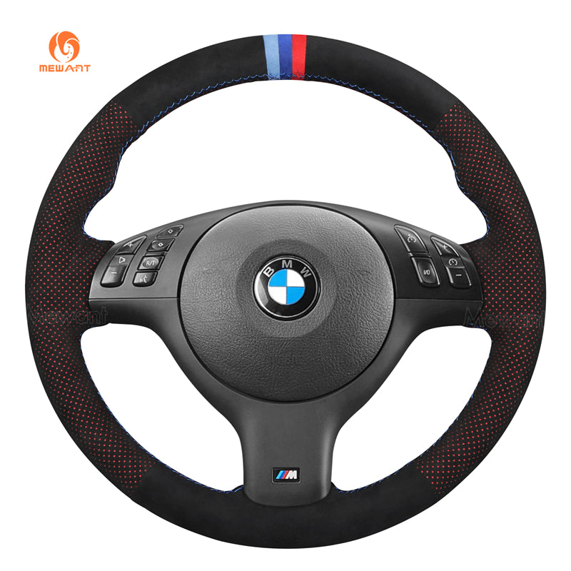 MEWANT – housse de volant de voiture cousue à la main, pour BMW M Sport E46 330i 330Ci / E39 540i 525i 530i / M3 E46 / M5 E39