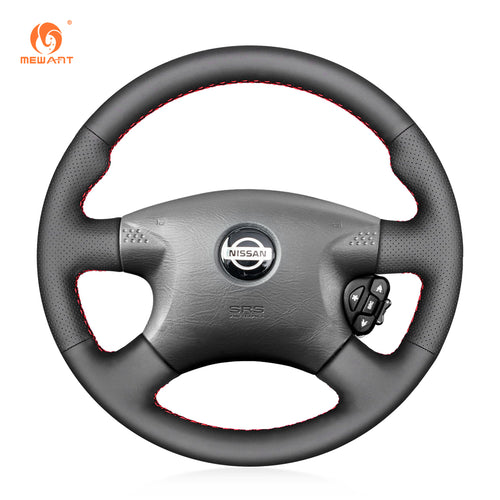 Car Steering Wheel Cover for Nissan Almera (N16) 2000-2003 / X-Trail (T30) 2001-2003 / Terrano 2 2001-2002 / Almera Tino 2000-2003 / Micra 2000-2002 / Primera 2001 / Pulsar N16 2000-2003