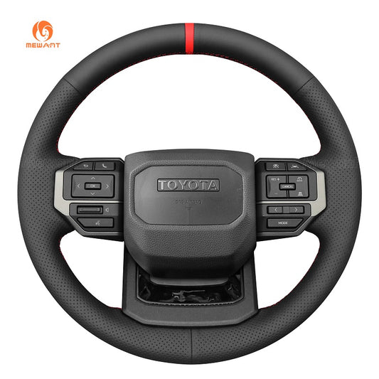 MEWAN Genuine Leather Car Steering Wheel Cove for Toyota Land Cruiser 2024