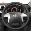 MEWANT Genuine Leather Car Steering Wheel Cove for Toyota Fortuner 2011-2015 / Hilux 2011-2015