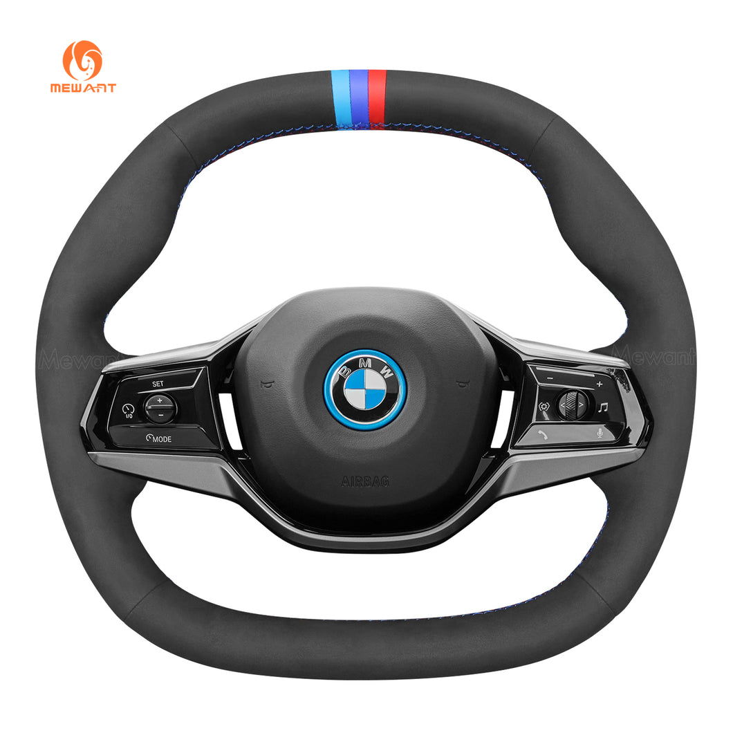 MEWANT Real Leather Car Steering Wheel Cover for BMW 5 Series G60 (Sedan)/ i5 G60/ G61 (Touring)/  i5 G60 (Sedan)/ G61 (Touring)/ G60 (Saloon)/ G61 (Estate)