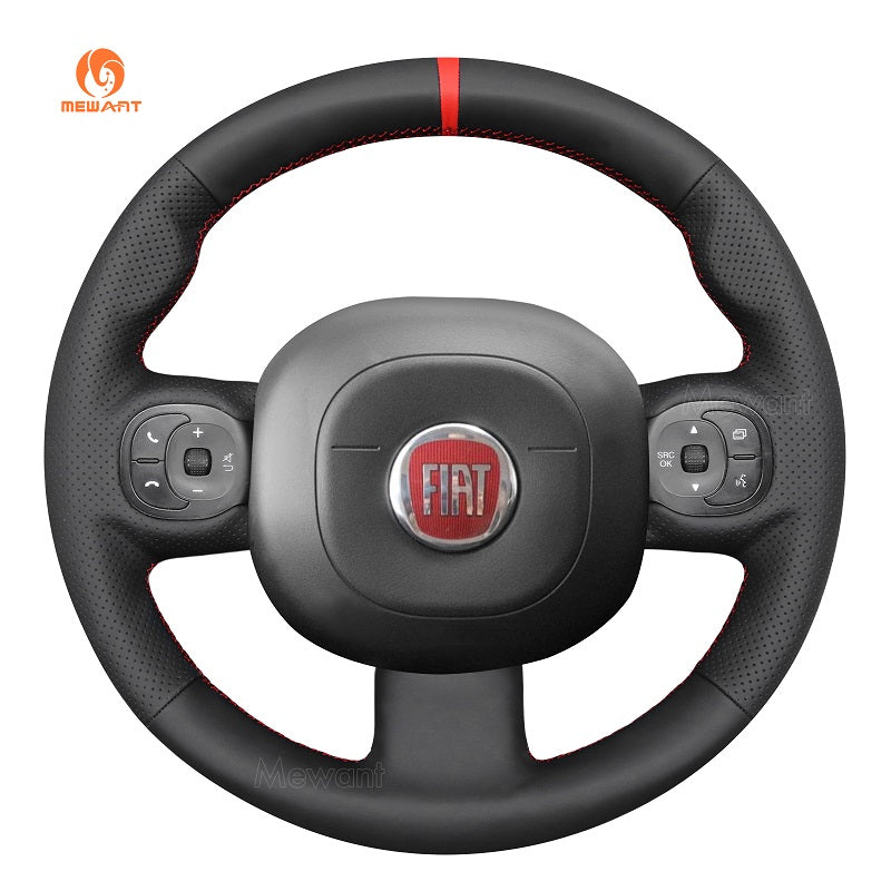 MEWANT Hand Stitch Car Steering Wheel Cover for Fiat Panda 2012-2024