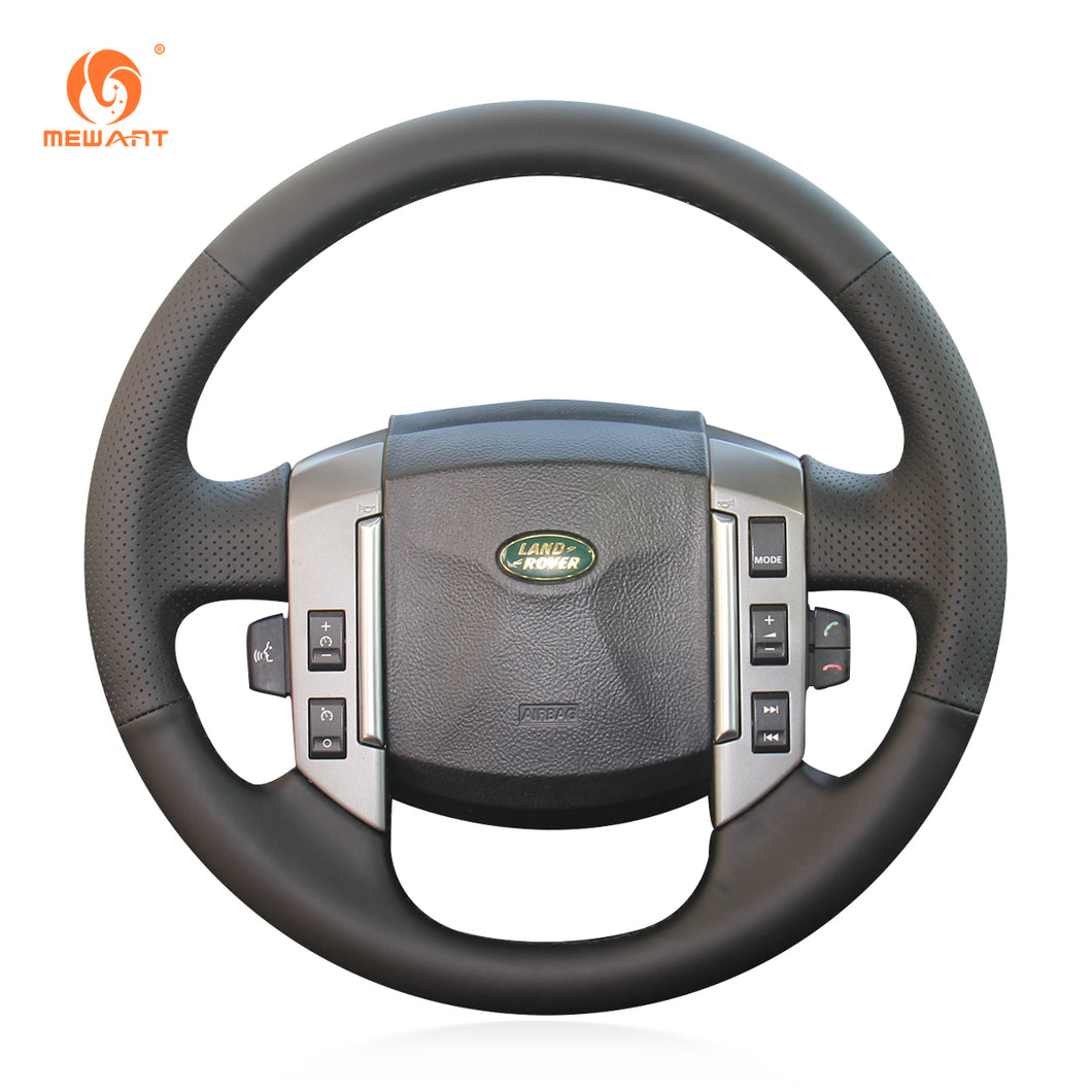 MEWANT Black Leather Suede Car Steering Wheel Cover for Land Rover Discovery 3
