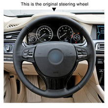Cargue la imagen en el visor de la Galería, MEWAN Genuine Leather Car Steering Wheel Cove for BMW 5 Series F10 (Sedan)/ 5 Series F11 (Touring) / 5 Series F07 (GT Gran Turismo) / 7 Series F01 (Sedan)/ 7 Series F02 (Long Wheelbase Sedan)
