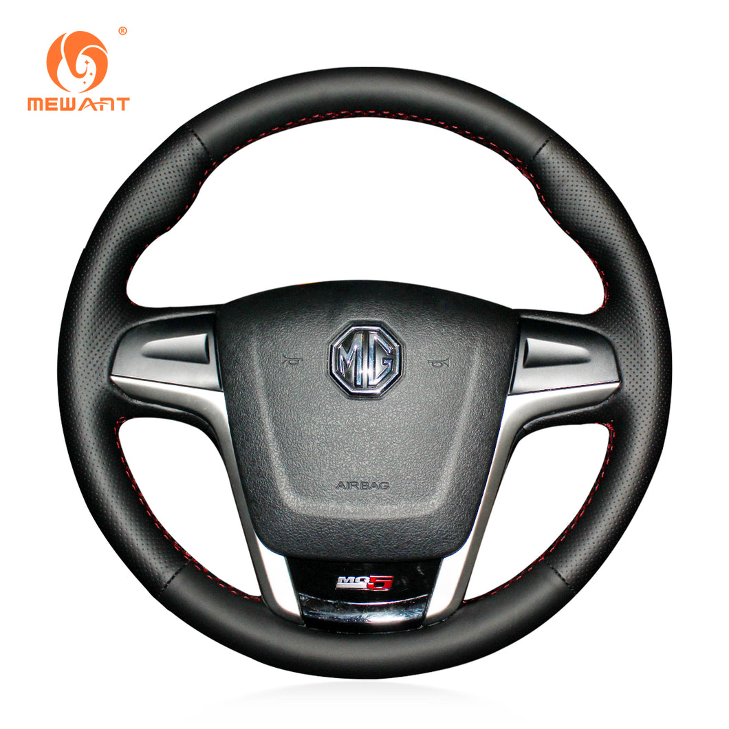 MEWAN Genuine Leather Car Steering Wheel Cove for MG5 2012-2018