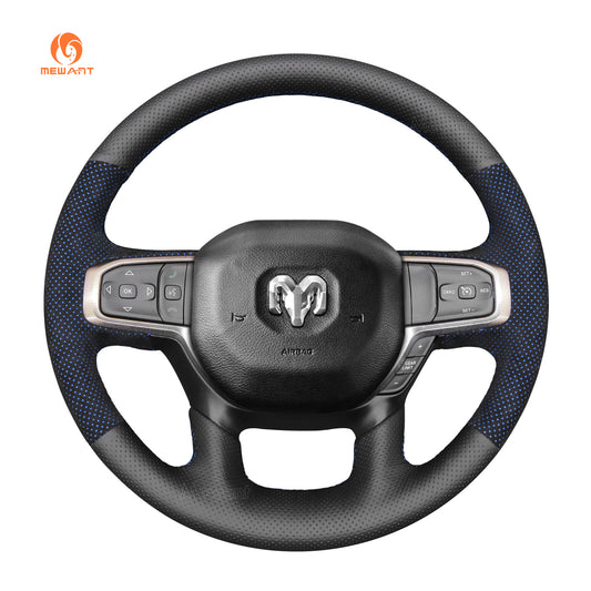 MEWANT Hand Stitch Car Steering Wheel Cover for Dodge RAM 1500 2019-2023/for Dodge