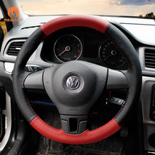 Cargue la imagen en el visor de la Galería, MEWAN Genuine Leather Car Steering Wheel Cove for Volkswagen Sharan /Passat Variant /EOS /Amarok /California / Caravelle / T5 Transporter
