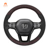 Simplemente lee DIY negro cuero genuino gamuza protector para volante de coche para Honda Civic 11 XI 2021-2022