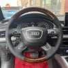 MEWANT Black Leather Suede Car Steering Wheel Cover for Audi A3 (8V) Sportback A4 (B8) Avant A6 (C7) A8 (D4) Q3 (8U) Q5 (8R) Q7 (4L)