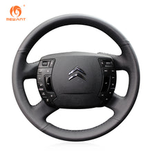 Cargue la imagen en el visor de la Galería, MEWANT Black Leather Suede Car Steering Wheel Cover for Citroen C5 2008-2016
