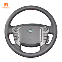 Lade das Bild in den Galerie-Viewer, MEWANT Black Leather Suede Car Steering Wheel Cover for Land Rover Range Rover Sport I(L320)/ LR4 (L319)/ LR2 (L359)/ Freelander 2 II(L359)/ Discovery (Discovery 4) II(L319)

