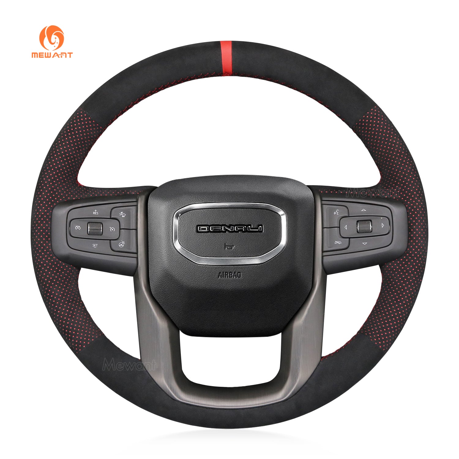 MEWANT Funda para volante de coche cosida a mano para GMC Sierra 1500 Limited 2022 Sierra 3500 Yukon (XL)