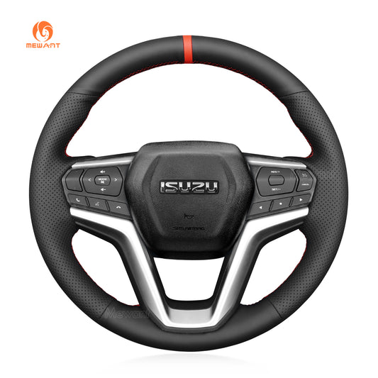 MEWANT Hand Sewn Alcantara Car Steering Wheel Cover for Isuzu D-MAX 2021-2022