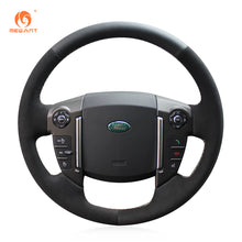 Lade das Bild in den Galerie-Viewer, MEWANT Black Leather Suede Car Steering Wheel Cover for Land Rover Range Rover Sport I(L320)/ LR4 (L319)/ LR2 (L359)/ Freelander 2 II(L359)/ Discovery (Discovery 4) II(L319)
