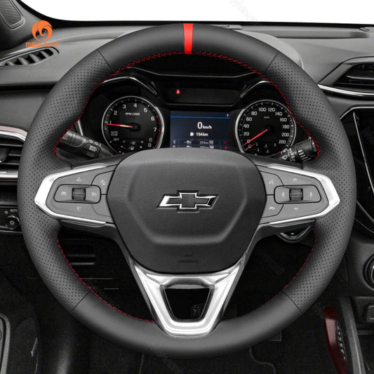 MEWAN Genuine Leather Car Steering Wheel Cove for Chevrolet(Chevy) Bolt EUV/ Bolt EV/ TrailBlazer / Trax / TrailBlazer