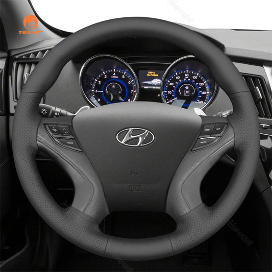 MEWAN Genuine Leather Car Steering Wheel Cove for Hyundai i45