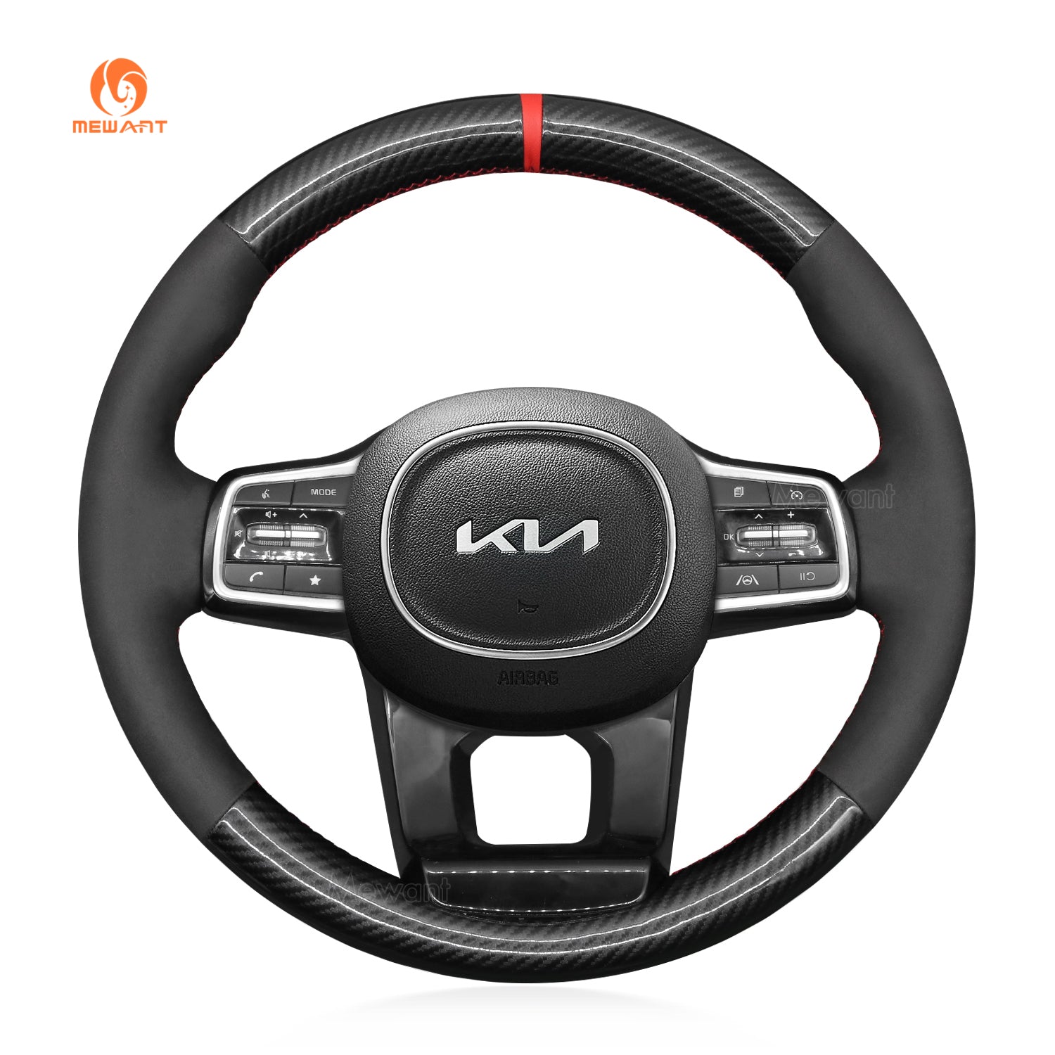 Copertura del volante per auto in vera pelle MEWAN per Kia Solando MQ4/Telluride