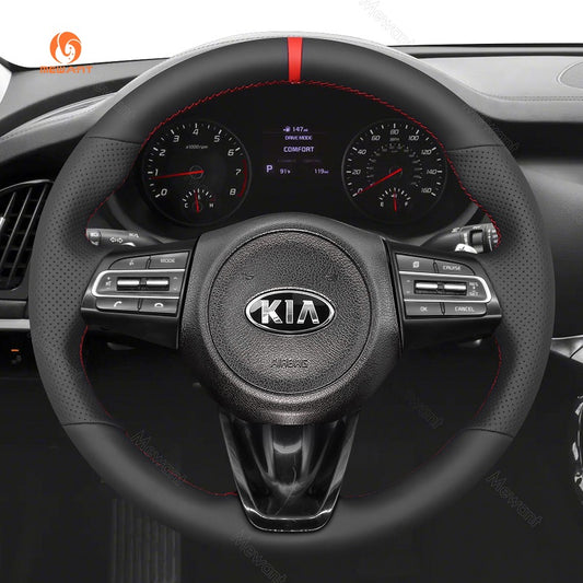 MEWANT Hand Stitch Car Steering Wheel Cover for Kia Stinger (GT) 2018-2021