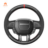 MEWANT Housse de volant de voiture en cuir suédé noir pour Land Rover Range Rover Evoque I (L538) / Range Rover Evoque (Coupé) / Range Rover Evoque (cabriolet)