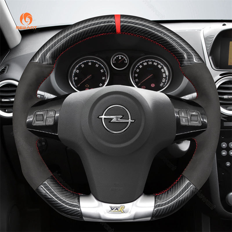 MEWAN Genuine Leather Car Steering Wheel Cove for Opel Corsa OPC