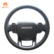 Load image into Gallery viewer, MEWANT Black Leather Suede Car Steering Wheel Cover for Land Rover Discovery Sport (L550)/ Range Rover Sport II(L494)/ Range Rover Evoque II(L551)/ Range Rover Velar (L560)
