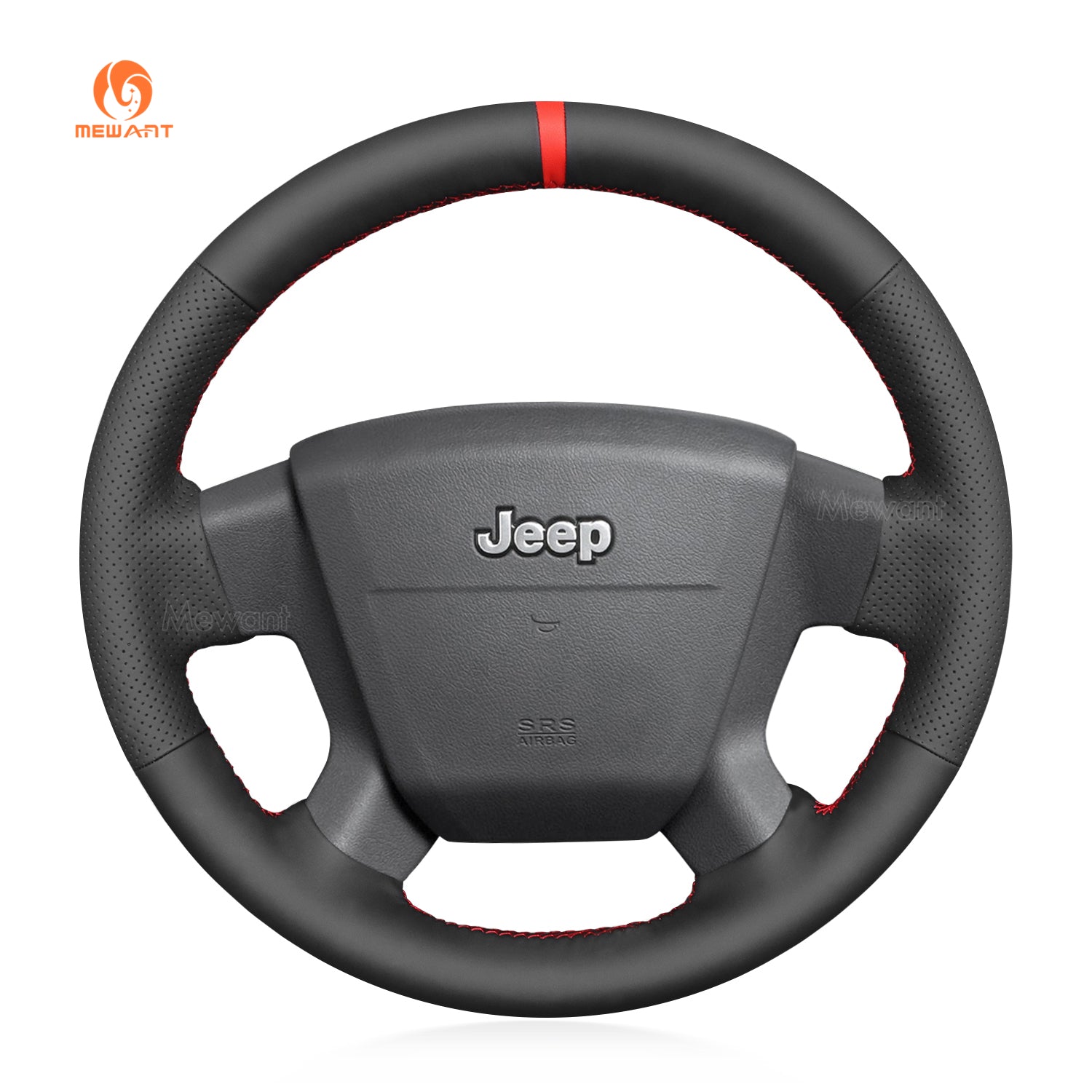 Copertura del volante per auto in vera pelle MEWAN per Jeep Compass I (MK49) / Patriot