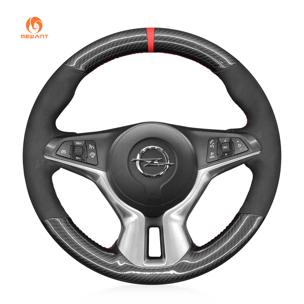 MEWANT Hand Stitch Car Steering Wheel Cover for Opel Adam 2012-2020