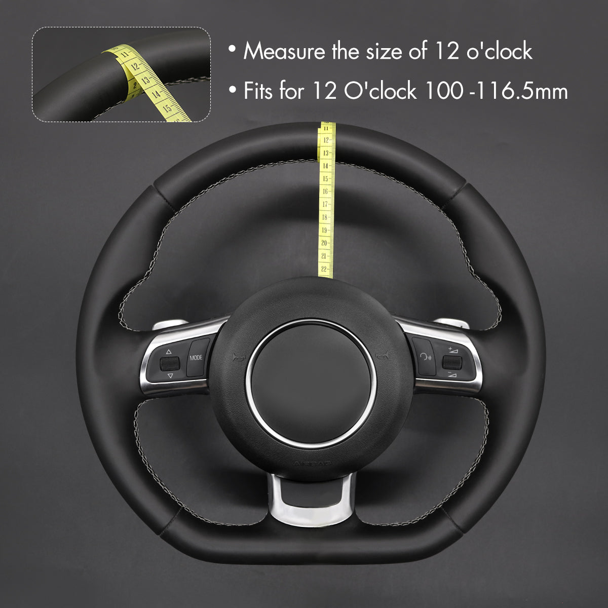 MEWANT 5D Universal Alcantara U-Shape Steering Wheel Cover Wrap for Mo