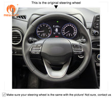Cargue la imagen en el visor de la Galería, MEWANT Genuine Leather Car Steering Wheel Cove for Hyundai Kona 2017-2023
