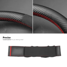 Carica l&#39;immagine nel visualizzatore di Gallery, MEWANT Black Leather Suede Car Steering Wheel Cover for Ford Mustang

