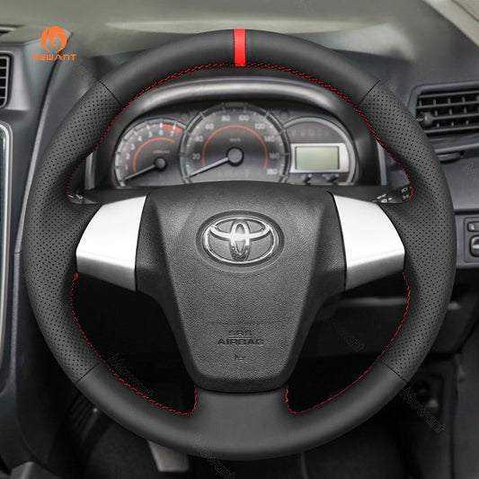 MEWANT Hand Stitch Car Steering Wheel Cover for Toyota Avanza Calya Rush Daihatsu Sigra