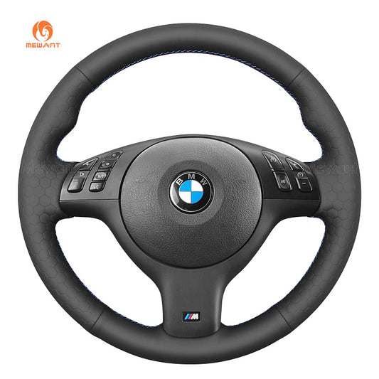 MEWANT Handgenähter Auto-Lenkradbezug für BMW M Sport E46 330i 330Ci / E39 540i 525i 530i / M3 E46 / M5 E39