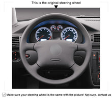Lade das Bild in den Galerie-Viewer, MEWANT Black Leather Suede Car Steering Wheel Cover for Volkswagen Golf 4 (IV) / Passat B5/ Passat Variant/ Sharan/ Bora/T4 /T5 / Jetta/EuroVan
