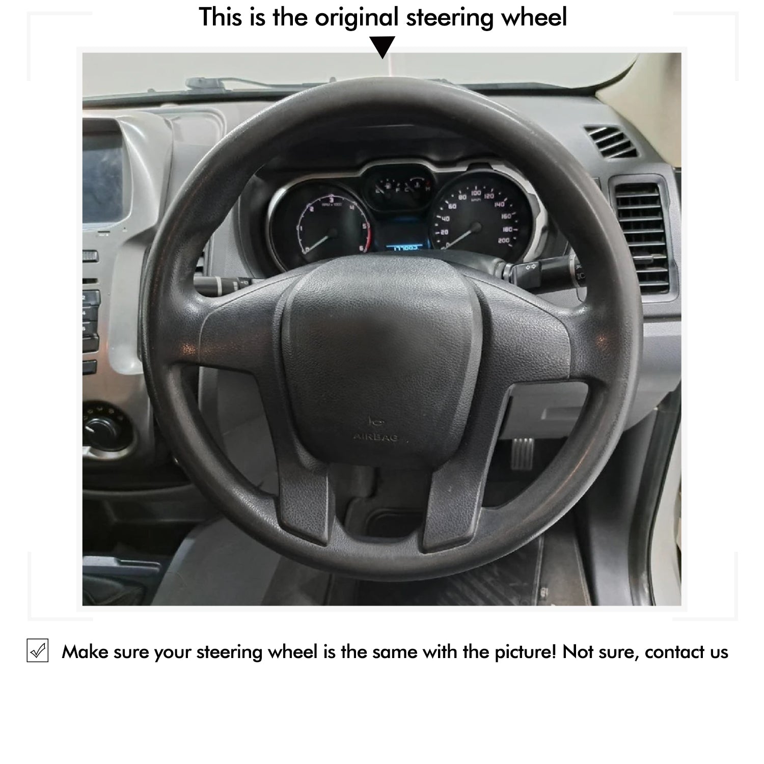 Car Steering Wheel Cover for Ford Ranger 2011-2016