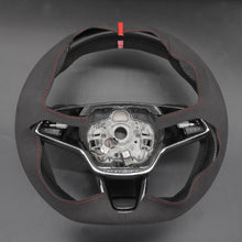 Charger l&#39;image dans la galerie, MEWANT Black Leather Suede Car Steering Wheel Cover for Skoda Octavia VRS RS /Fabia
