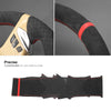 MEWANT Alcantara Embossing Style Car Steering Wheel Cover for Porsche with Quilted and Hive Pattern