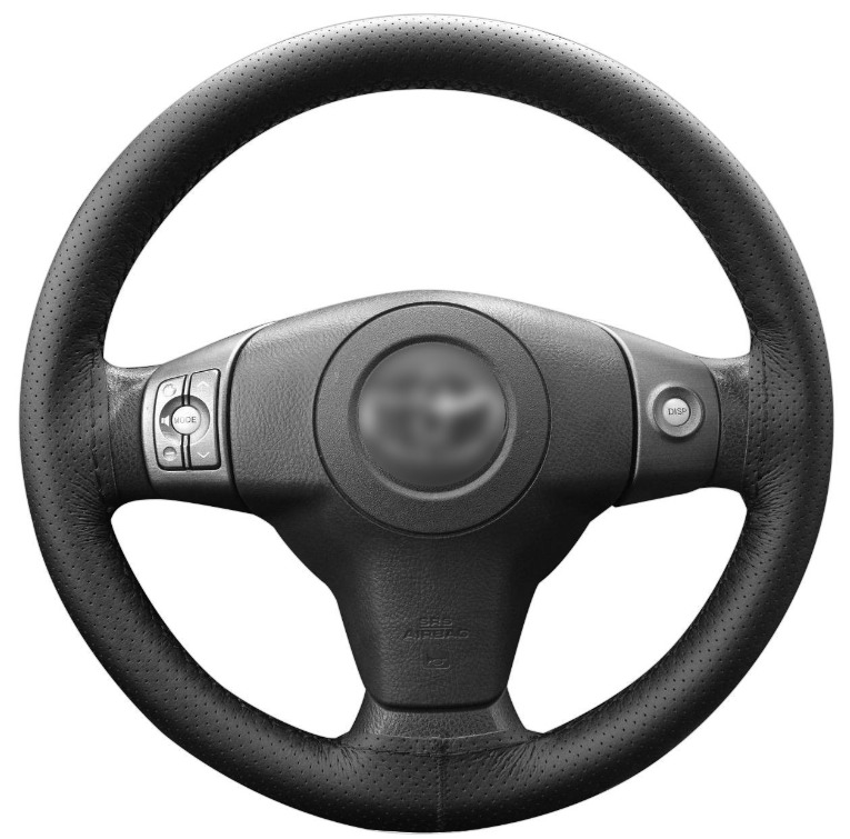 MEWANT Housse de volant de voiture en cuir suédé noir cousu à la main en fibre de carbone pour Mitsubishi Lancer Evolution EVO IX 9 / VIII 8 / VII 7