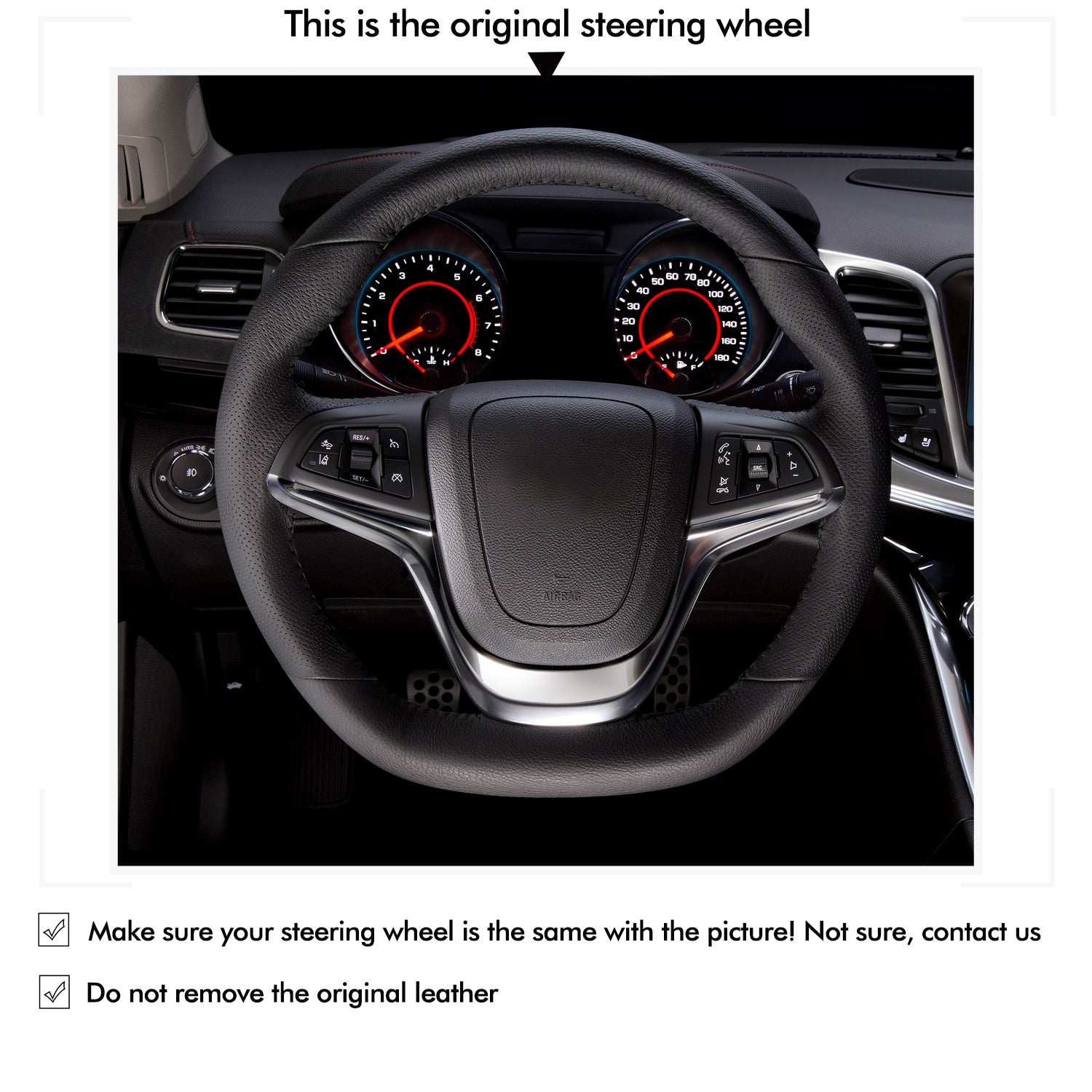 Car Steering Wheel Cover for Chevrolet SS 2014-2017