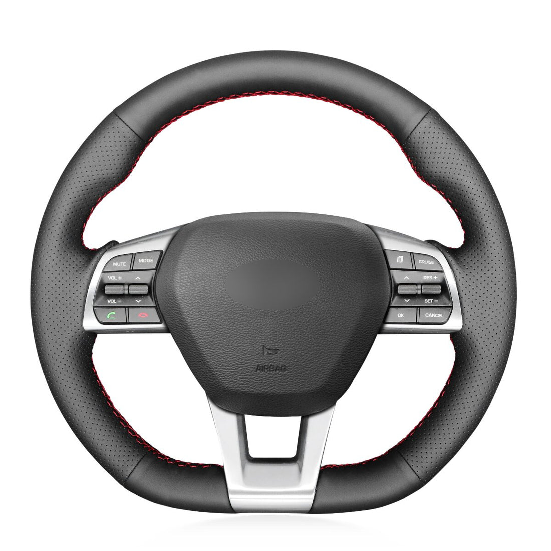 MEWANT Steering Wheel Cover for Hyundai Sonata (3-Spoke D Shape) 2015-2019