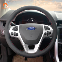 Cargue la imagen en el visor de la Galería, MEWAN Genuine Leather Car Steering Wheel Cove for Ford Edge / Explorer / Flex / Taurus
