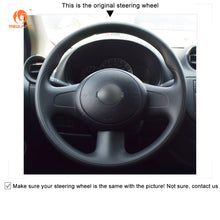 Cargue la imagen en el visor de la Galería, MEWANT Black Leather Suede Car Steering Wheel Cover for Nissan Cube /Cube Z12
